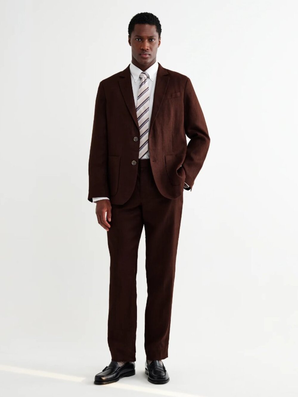 Wax London Mens Fintry Linen Blazer - Col Merlot - BNWT